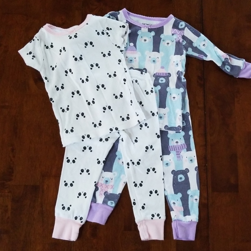 Five pajama sets baby girl 12 month old